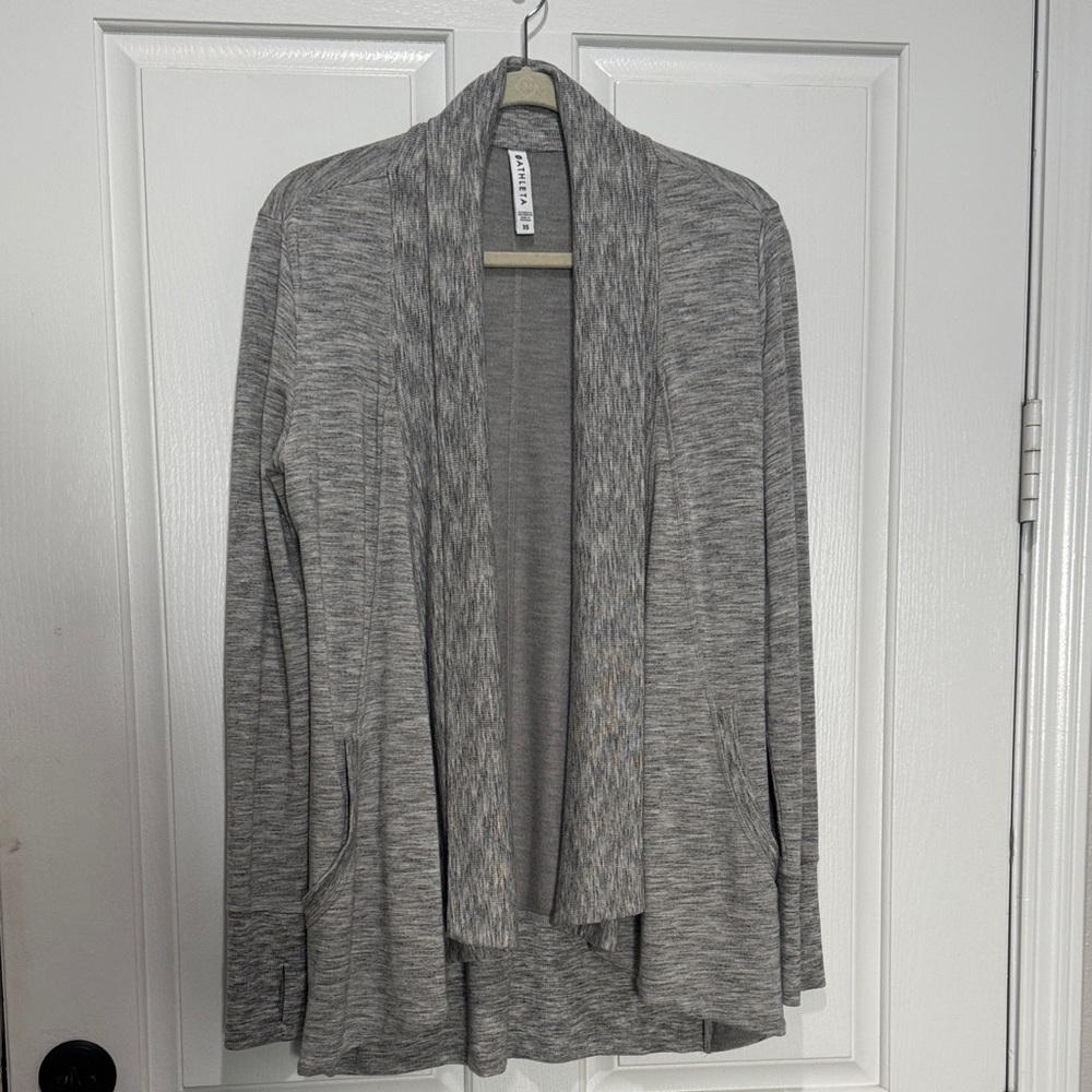 Athleta Heather Gray Open Cardigan